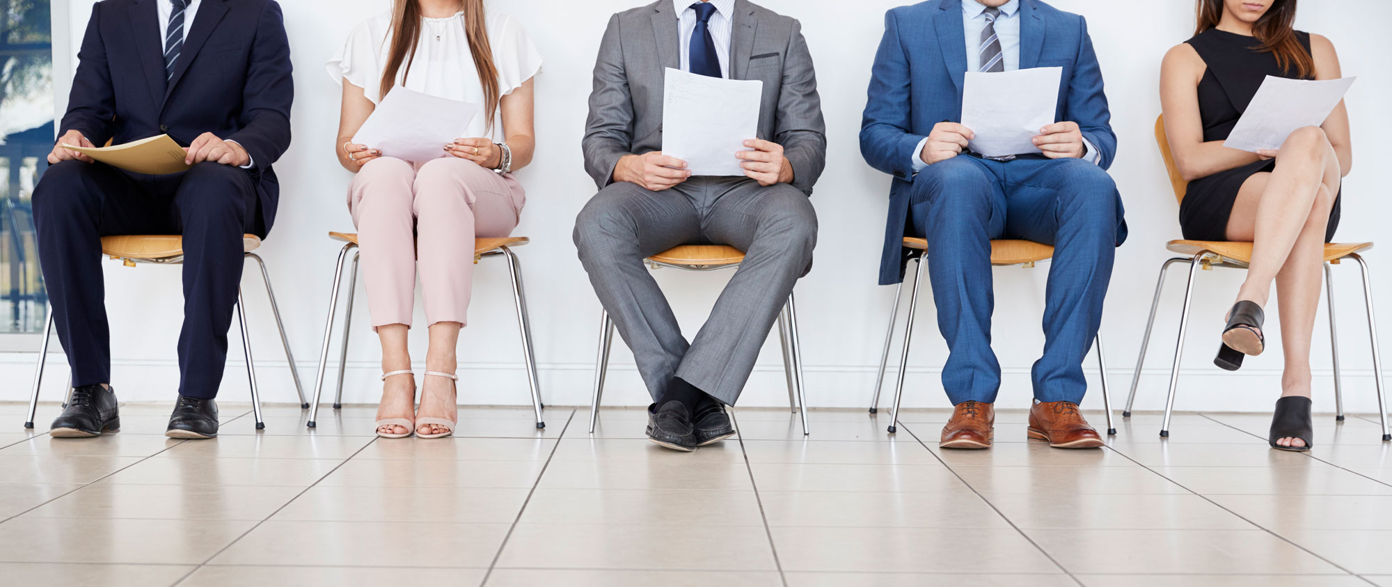 People sitting and waiting for their interview